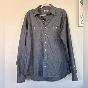 Taylor Stitch Charcoal Grey Organic Cotton Button Up Top Extra Large